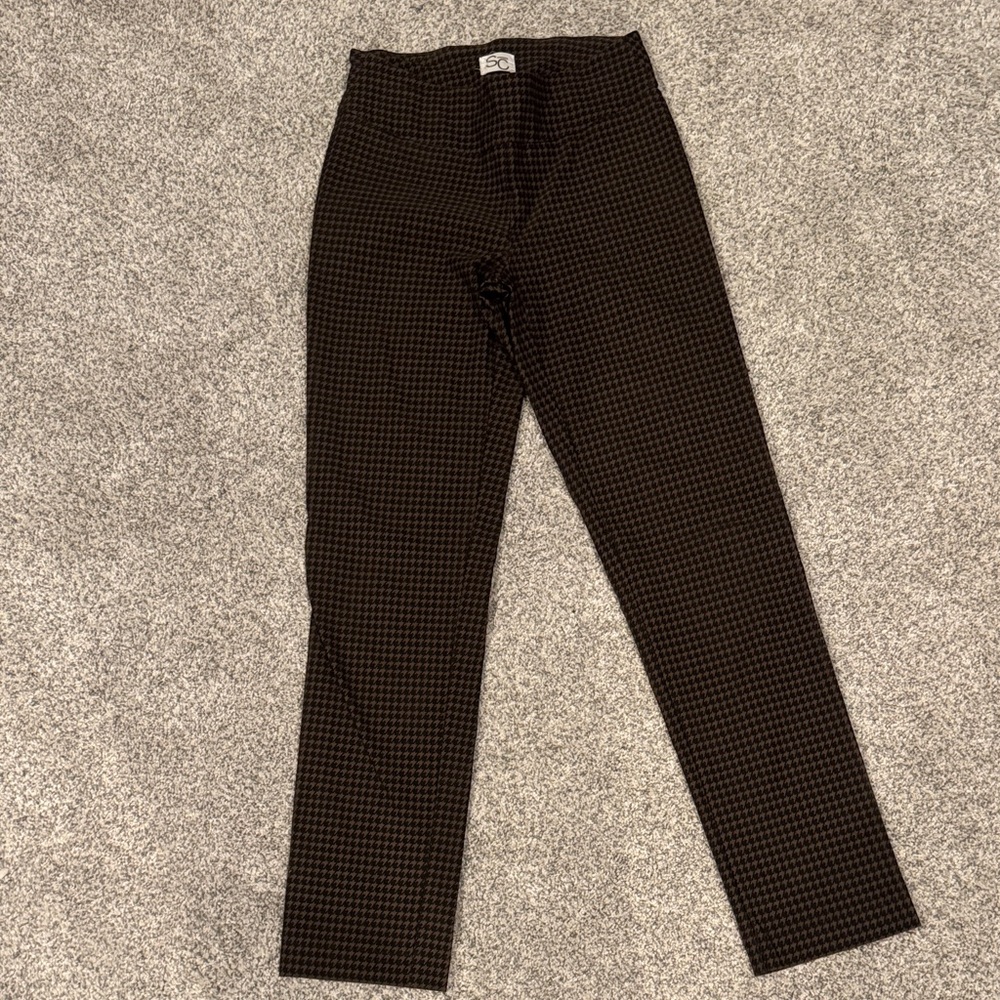 Black and Brown Houndstooth Pattern Pants - Picture 1 of 2